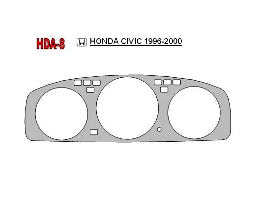 Honda Civic 1992-1995 Cluster Insert BD Kit la décoration du tableau de bord - 1 - habillage decor de tableau de bord