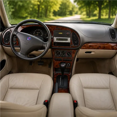 Saab 9-3 1999-2002 boîte automatique, avec lecteur CD, sans OEM kit décoration intérieure tableau de bord