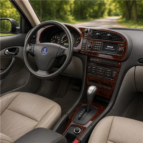 Saab 9-3 2003-2006 boîte automatique, avec Infotaintment kit décoration intérieure tableau de bord