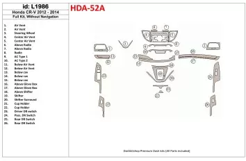 Honda CR-V 2012-UP Sans NAVI BD Kit la décoration du tableau de bord - 1 - habillage decor de tableau de bord