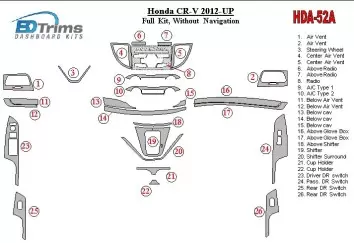 Honda CR-V 2012-UP Sans NAVI BD Kit la décoration du tableau de bord - 2 - habillage decor de tableau de bord