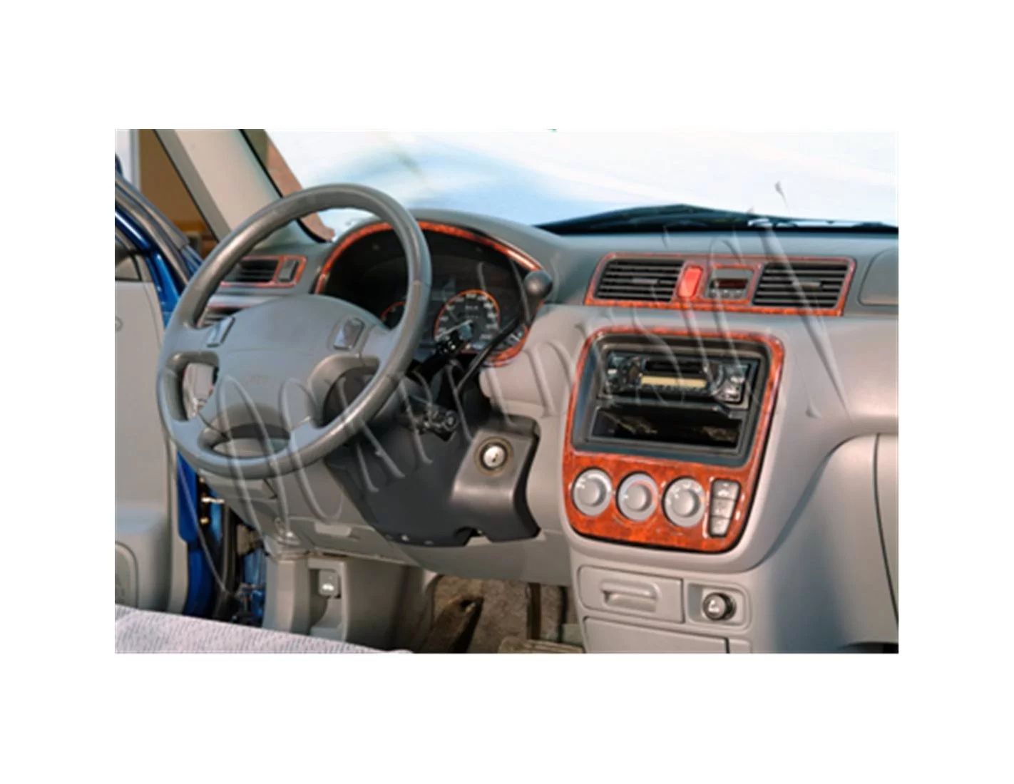 Honda CR-V 4X4 97-02 Kit la décoration du tableau de bord 9-Pièce - 1 - habillage decor de tableau de bord