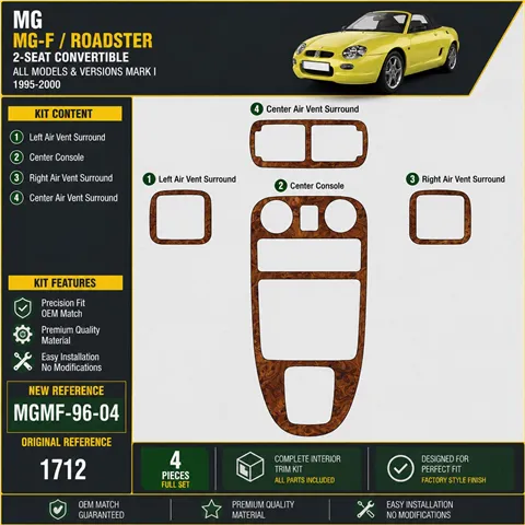 MG MG-F 1996-2000 3D kit décoration intérieure tableau de bord 4 pièces 2