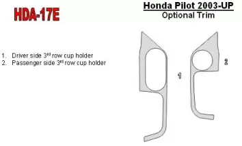 Honda Pilot 2003-2004 3rd Row Cupholder BD Kit la décoration du tableau de bord - 1 - habillage decor de tableau de bord