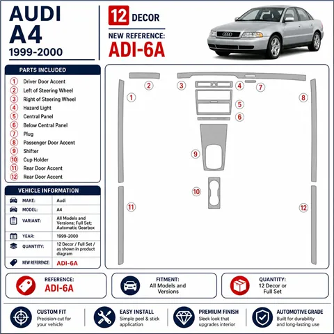 Audi A4 1999-2000 kit complet, boîte automatique kit décoration intérieure tableau de bord