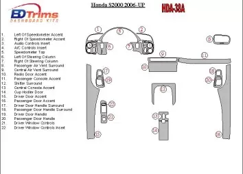 Honda S2000 2006-UP Ensemble Complet BD Kit la décoration du tableau de bord - 1 - habillage decor de tableau de bord