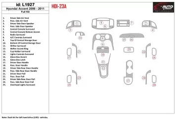 Hyundai Accent 2006-2011 Ensemble Complet BD Kit la décoration du tableau de bord - 1