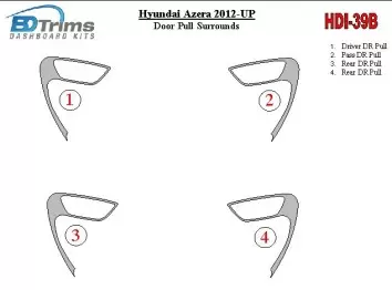 Hyundai Azera 2012-UP Door Inserts BD Kit la décoration du tableau de bord - 1 - habillage decor de tableau de bord