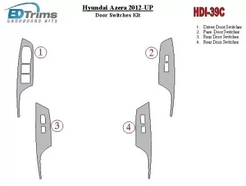 Hyundai Azera 2012-UP Window control BD Kit la décoration du tableau de bord - 1 - habillage decor de tableau de bord