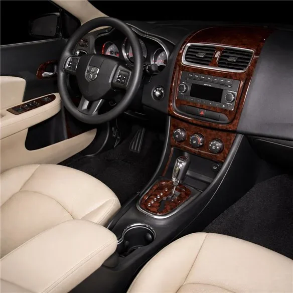 Dodge Avenger 2010-2014 kit décor tableau de bord 3D, 15 pièces