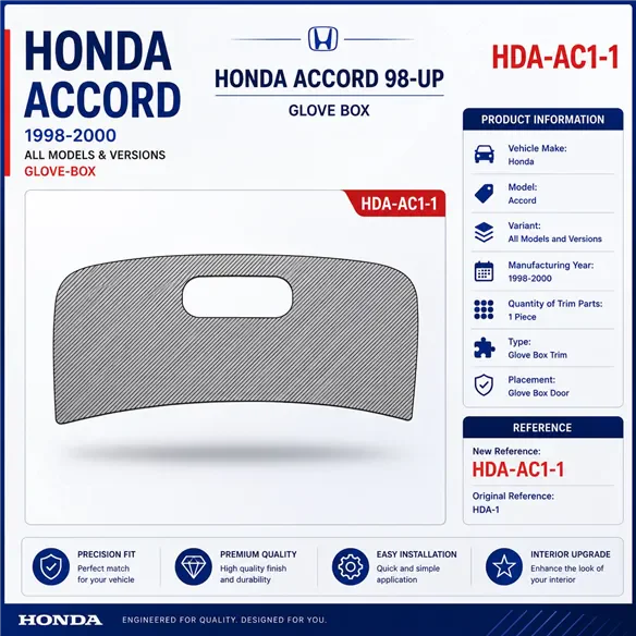 Honda Accord 1998-2000 boîte à gants, 1 pièces kit décoration intérieure tableau de bord
