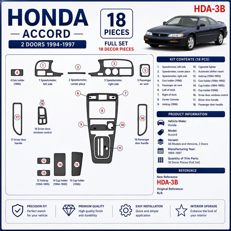 Honda Pilot 2005-2005 kit de base, conformité OEM kit décoration intérieure tableau de bord