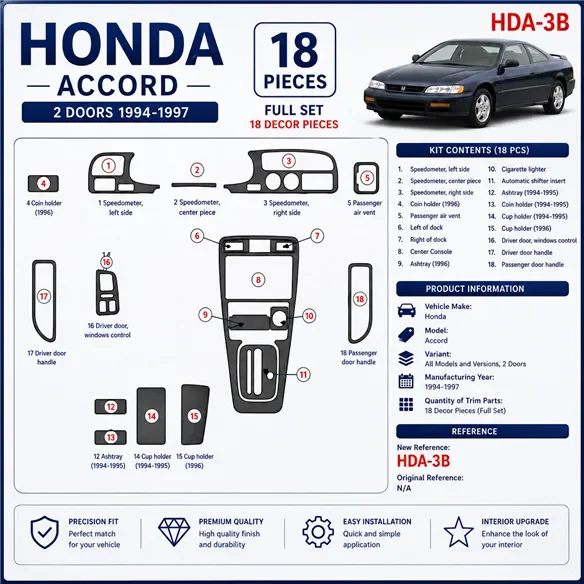 Honda Pilot 2005-2005 kit de base, conformité OEM kit décoration intérieure tableau de bord