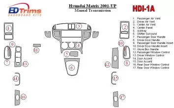 Hyundai Matrix 2001-UP boîte manuelle Box BD Kit la décoration du tableau de bord - 1 - habillage decor de tableau de bord