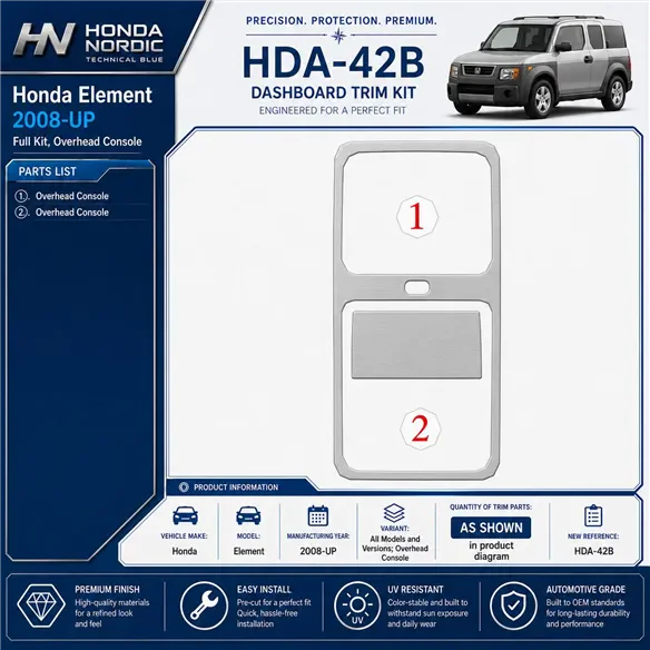 Honda Element 2008 - à aujourd’hui Overhead Console kit décoration intérieure tableau de bord