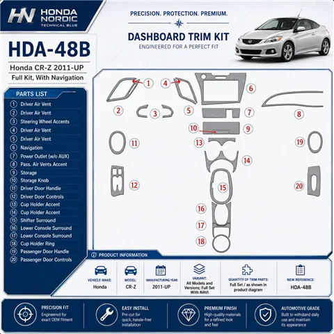 Honda CR-Z 2011 - à aujourd’hui kit complet avec navigation kit décoration intérieure tableau de bord
