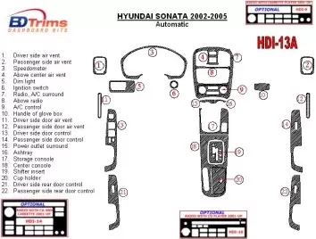 Hyundai Sonata 2002-2005 For Boîte automatique BD Kit la décoration du tableau de bord - 1 - habillage decor de tableau de bord