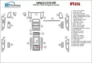 Infiniti FX 2009-2009 Ensemble Complet BD Décoration de tableau de bord