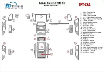 Infiniti FX 2010-UP Full Universal Set BD Décoration de tableau de bord