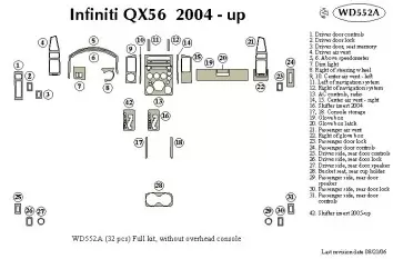 Infiniti QX56 2004-2007 Ensemble Complet BD Kit la décoration du tableau de bord - 1 - habillage decor de tableau de bord