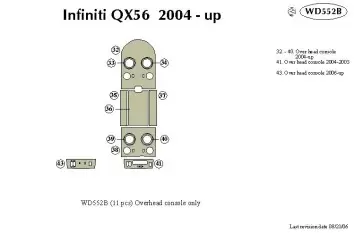 Infiniti QX56 2004-2007 Overhead Console BD Kit la décoration du tableau de bord - 1 - habillage decor de tableau de bord