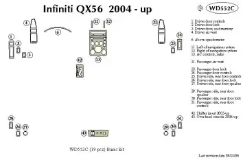 Infiniti QX56 2004-2007 Paquet de base BD Kit la décoration du tableau de bord - 1 - habillage decor de tableau de bord