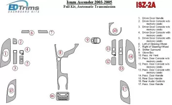 Isuzu Ascender 2003-2005 Ensemble Complet, Automatic Gear BD Décoration de tableau de bord