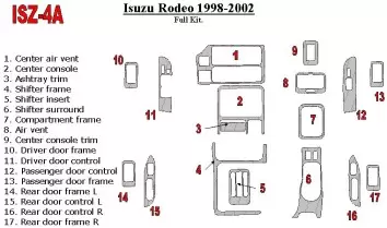 Isuzu Rodeo 1998-2002 Ensemble Complet BD Décoration de tableau de bord