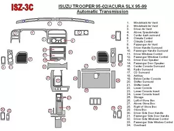 Isuzu Trooper 1995-2002 Ensemble Complet, Boîte automatique BD Kit la décoration du tableau de bord - 1 - habillage decor de tab