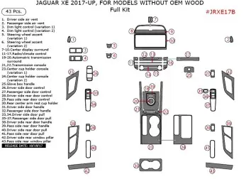 Jaguar XE 2017-2018 Ensemble Complet Kit la décoration du tableau de bord 43-Pcs - 2 - habillage decor de tableau de bord