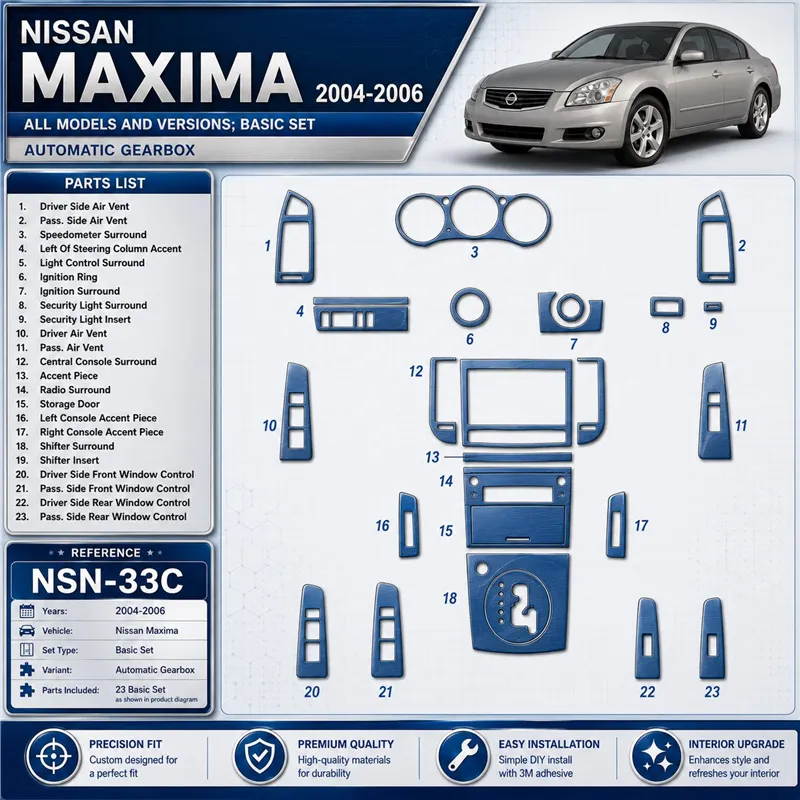 Nissan Maxima 2004-2006 kit de base, boîte automatique kit décoration intérieure tableau de bord