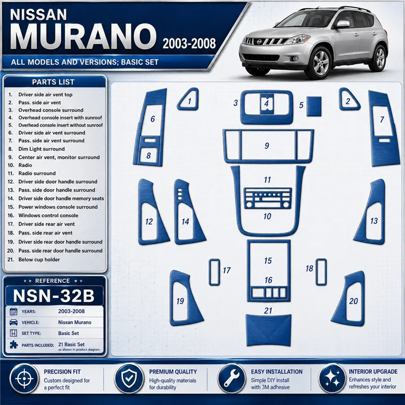 Nissan Murano 2003-2008 kit de base kit décoration intérieure tableau de bord