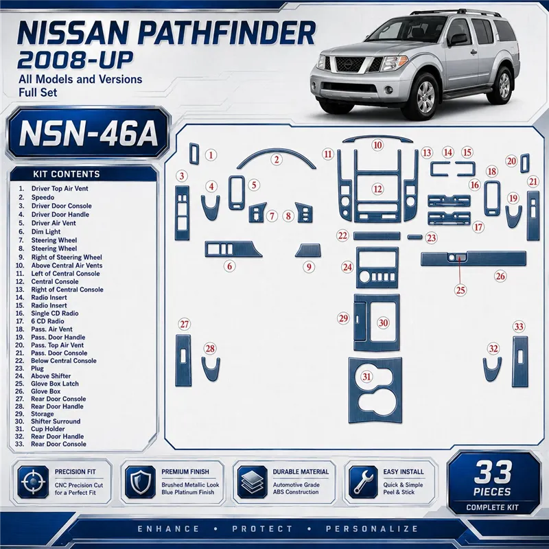 Nissan Pathfinder 2008 - à aujourd’hui kit complet kit décoration intérieure tableau de bord