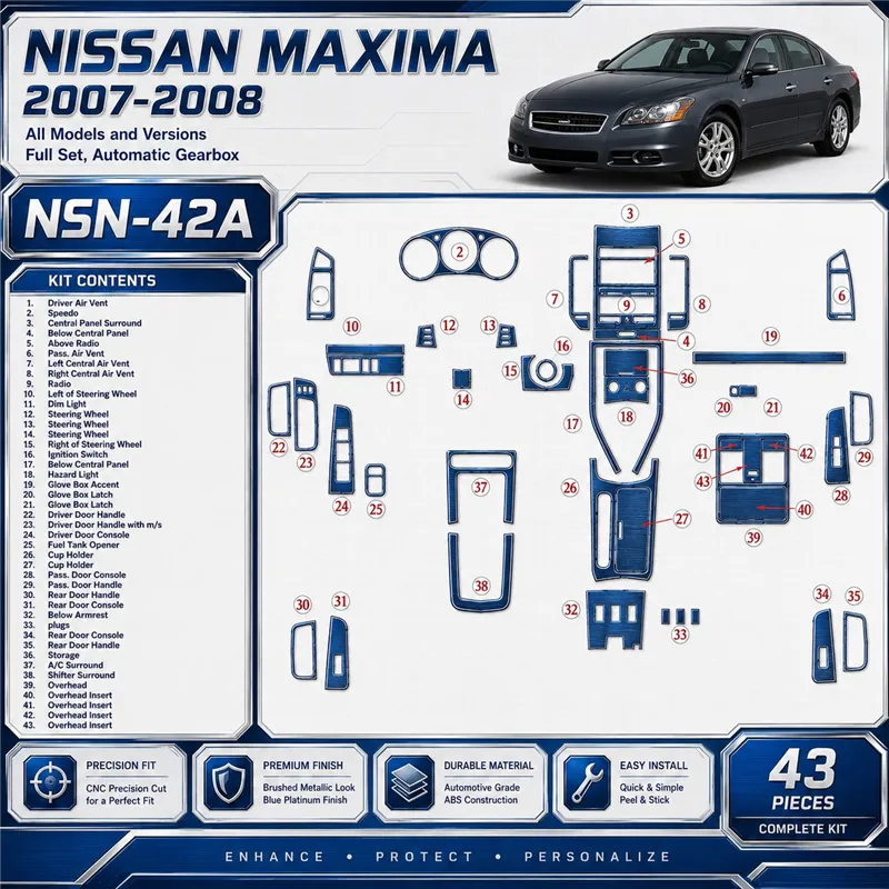 Nissan Maxima 2007-2008 kit complet, boîte automatique kit décoration intérieure tableau de bord