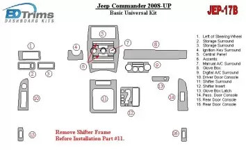 Jeep Commander 2008-UP Basic Universal Kit BD Décoration de tableau de bord