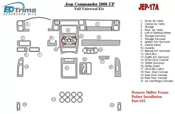 Jeep Commander 2008-UP Full Universal Set BD Kit la décoration du tableau de bord - 1 - habillage decor de tableau de bord