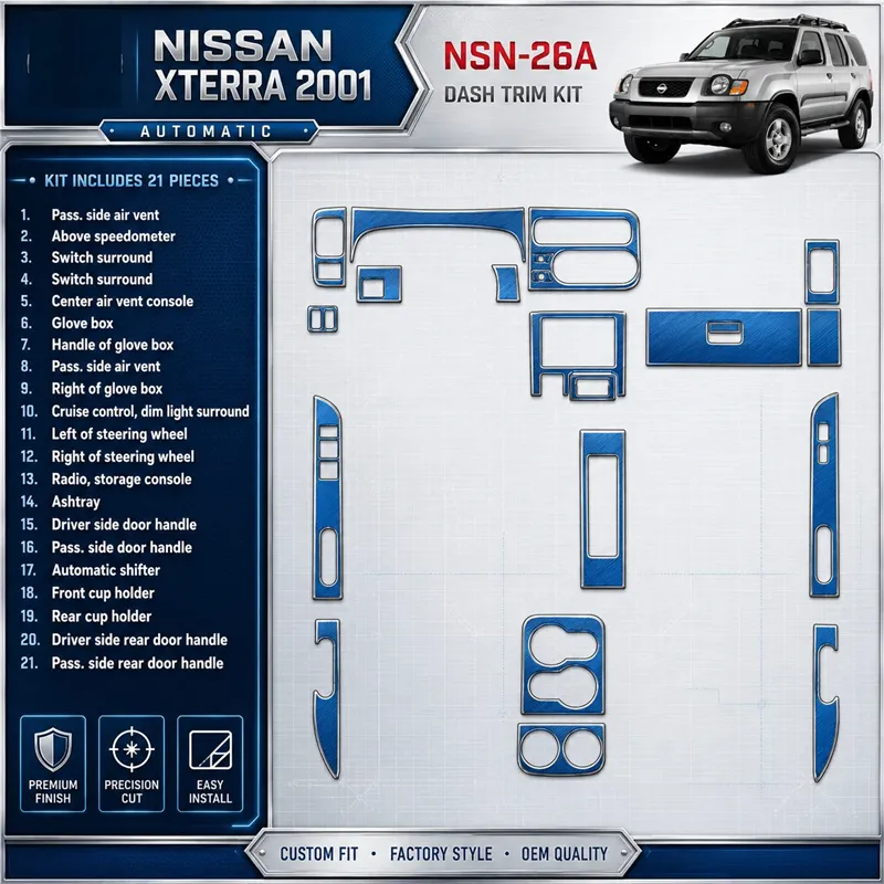 Nissan Xterra 2001-2001 boîte automatique 21 pièces kit décoration intérieure tableau de bord