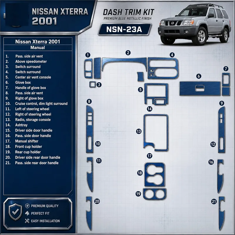 Nissan Xterra 2000-2000 boîte automatique 22 pièces kit décoration intérieure tableau de bord