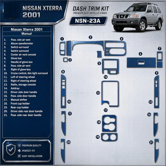 Nissan Xterra 2000-2000 boîte automatique 22 pièces kit décoration intérieure tableau de bord