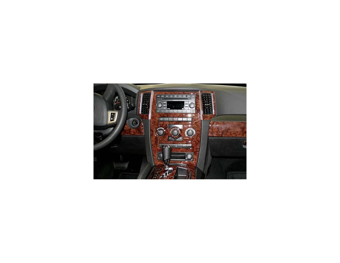 Jeep Grand Cherokee 2008-2010 Full Universal Set BD Kit la décoration du tableau de bord - 1 - habillage decor de tableau de bor