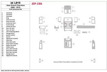 Jeep Grand Cherokee 2008-2010 Full Universal Set BD Kit la décoration du tableau de bord - 2 - habillage decor de tableau de bor