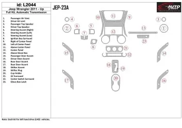 Jeep Wrangler 2011-UP Boîte automatique BD Kit la décoration du tableau de bord - 1 - habillage decor de tableau de bord