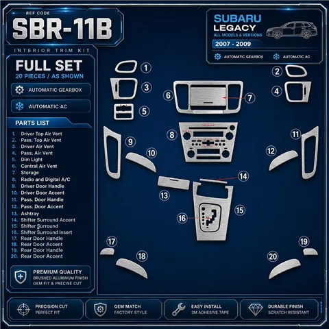 Subaru Legacy 2007-2009 kit complet, boîte automatique, automatique AC kit décoration intérieure tableau de bord