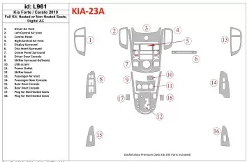 KIA Cerato 2010-2011 Ensemble Complet, Sedan BD Kit la décoration du tableau de bord - 1