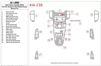Kia Cerato 2010-2011 Ensemble Complet, With Heating and Without Seats Heating, Climate-Control BD Décoration de tableau de bord