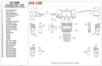 KIA Optima 2007-2008 Ensemble Complet, boîte manuellebox A/C Controls BD Kit la décoration du tableau de bord - 1 - habillage de
