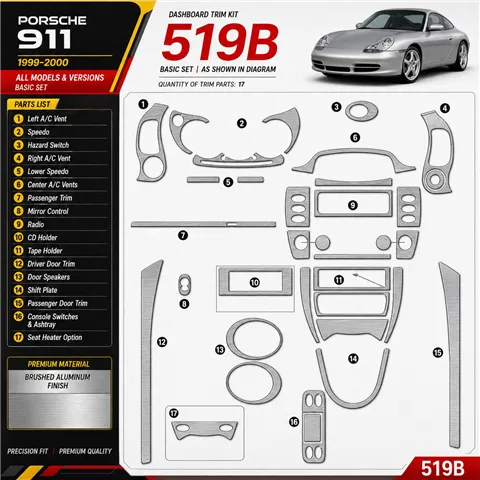 Porsche 911 1999-2000 Basic kit décoration intérieure tableau de bord