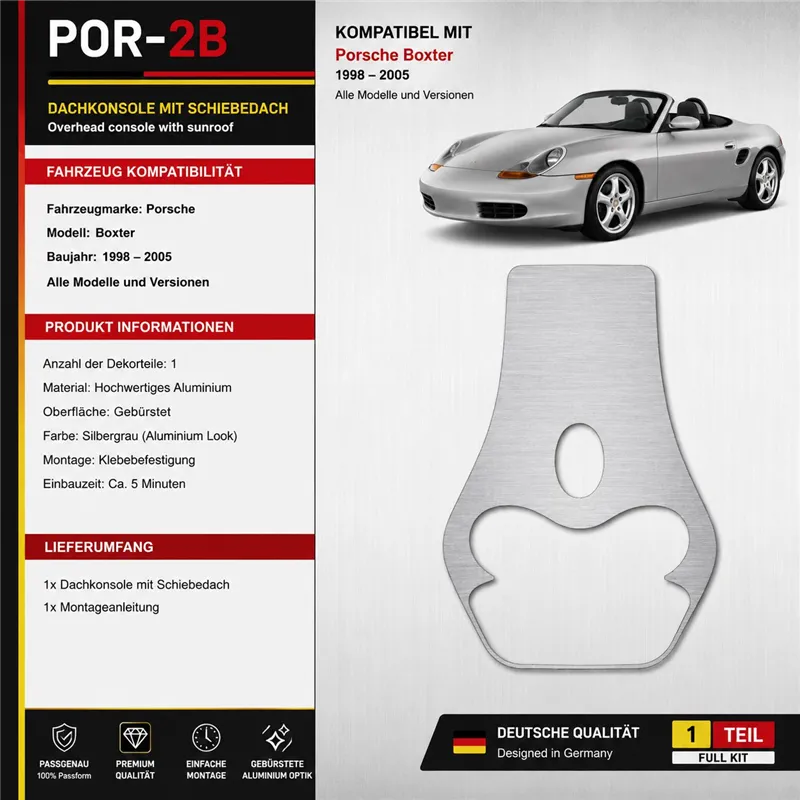 Porsche boîteter 1998 - à aujourd’hui Overhead kit décoration intérieure tableau de bord