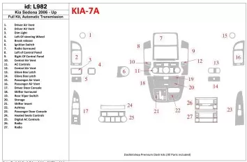Kia Sedona 2006-UP Ensemble Complet, Boîte automatique BD Kit la décoration du tableau de bord - 1 - habillage decor de tableau 