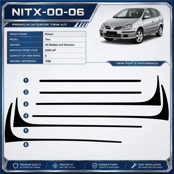 Nissan Tino 2000 - à aujourd’hui 3D kit décoration intérieure tableau de bord 6 pièces